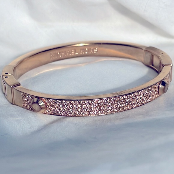 Michael Kors Jewelry - Michael Kors Rose Gold Crystal Pave Bangle Bracelet